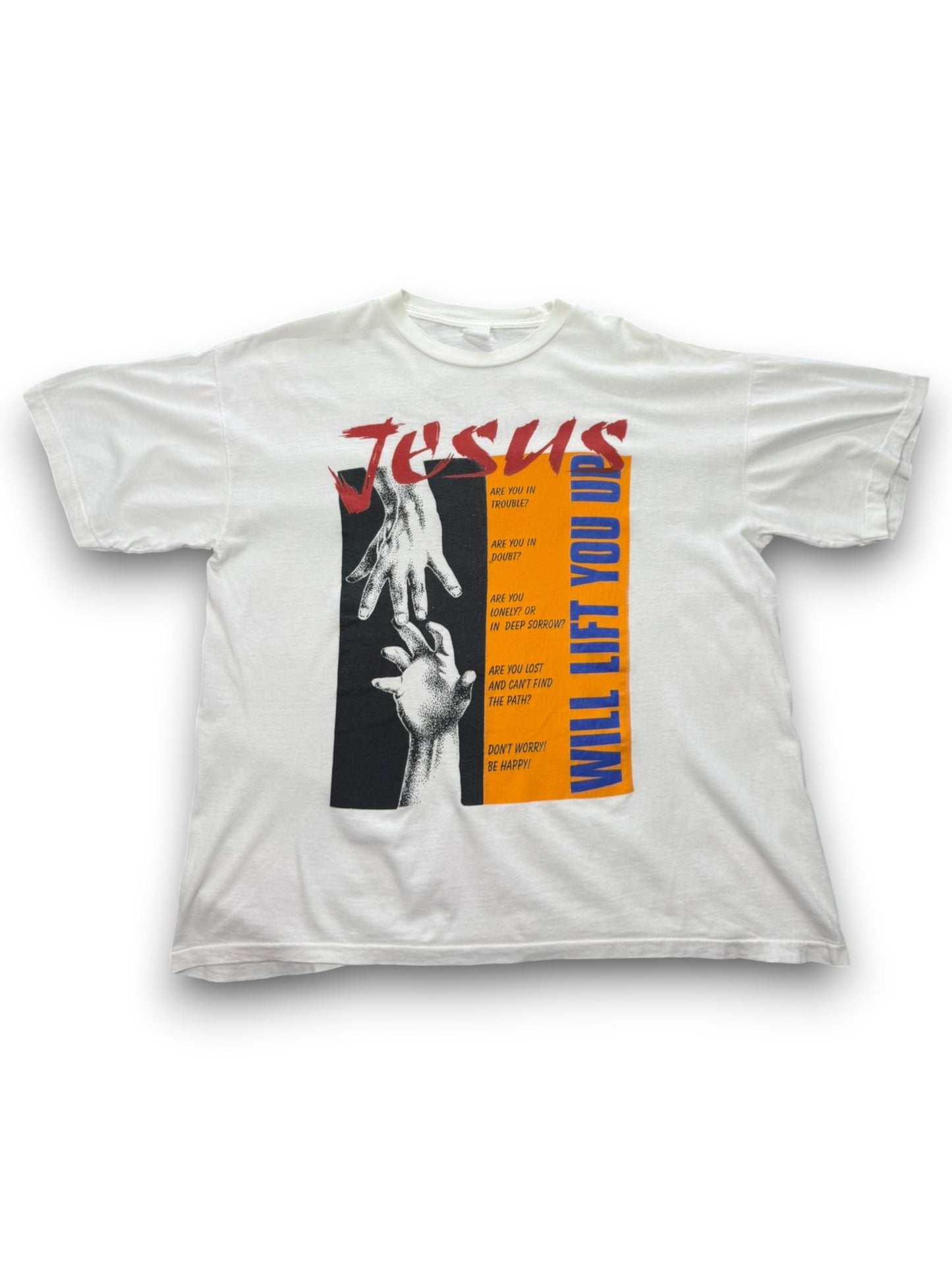 Vintage Single Stitch Jesus Will Lift You UP Jesus Tee (XL)