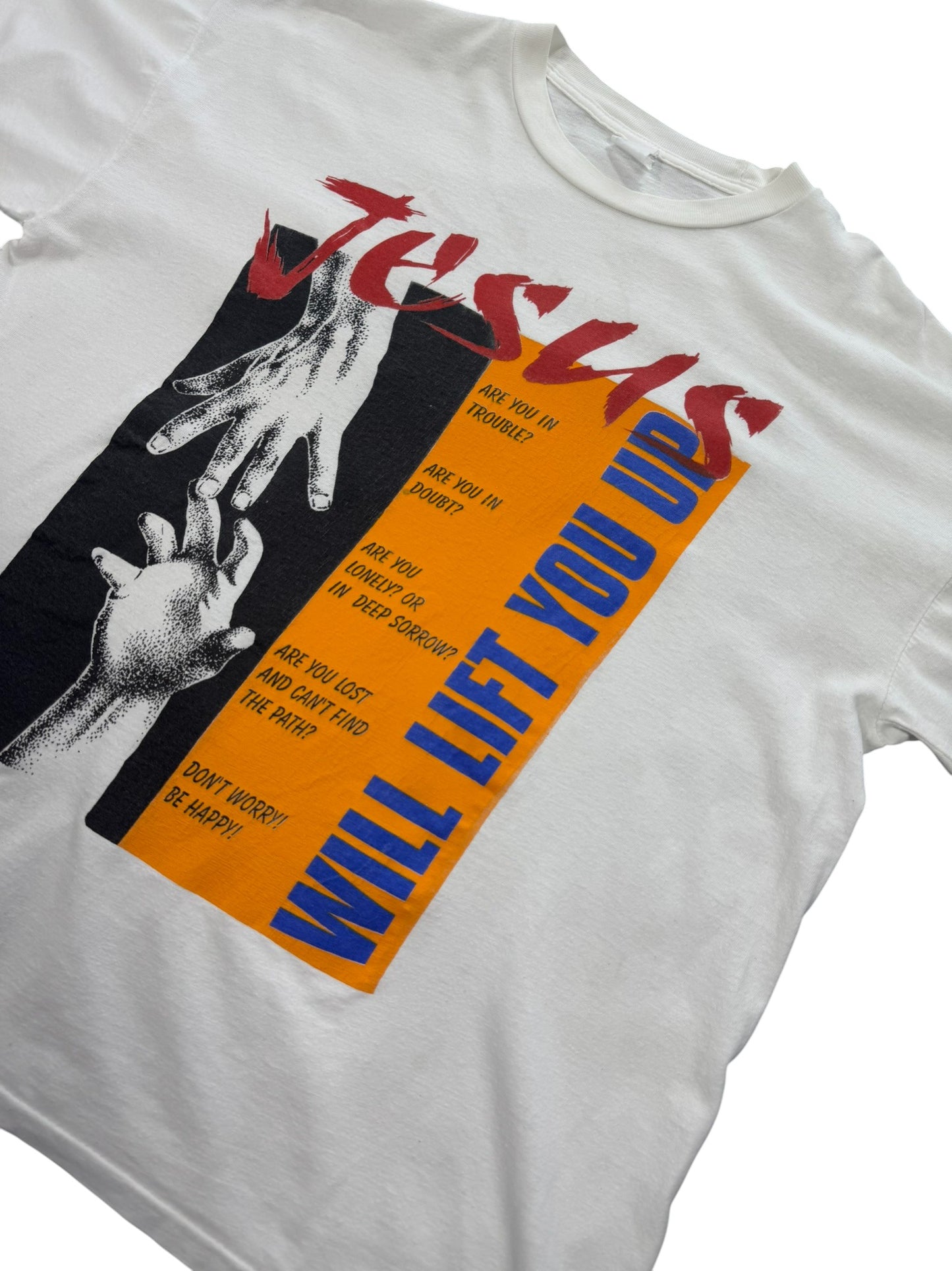 Vintage Single Stitch Jesus Will Lift You UP Jesus Tee (XL)