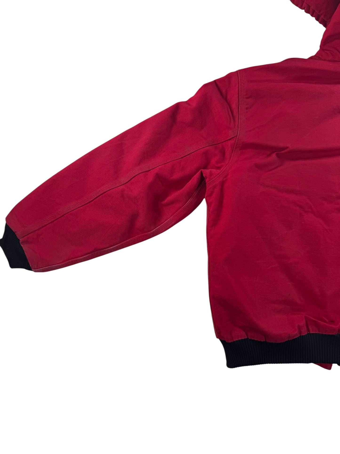 Carhartt J140 Red Canvas Active Bomber Jacket Hooded Workwear Men's Size  L