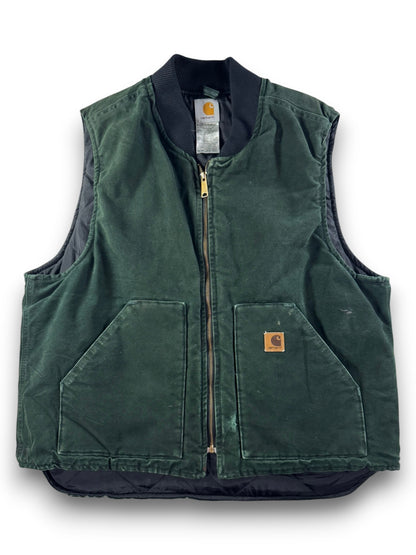 Vintage Carhartt Vest V02 SPC Spruce Dark Green Arctic Quilted Mens Sz XL USA