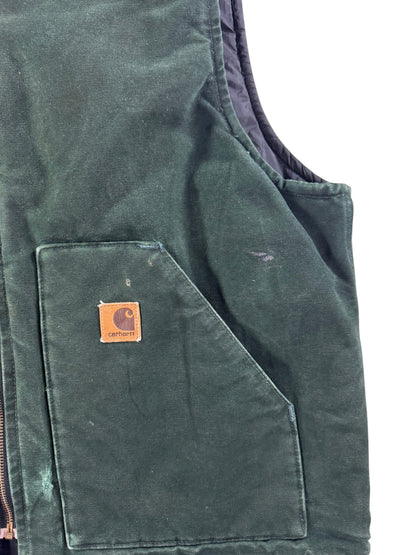 Vintage Carhartt Vest V02 SPC Spruce Dark Green Arctic Quilted Mens Sz XL USA
