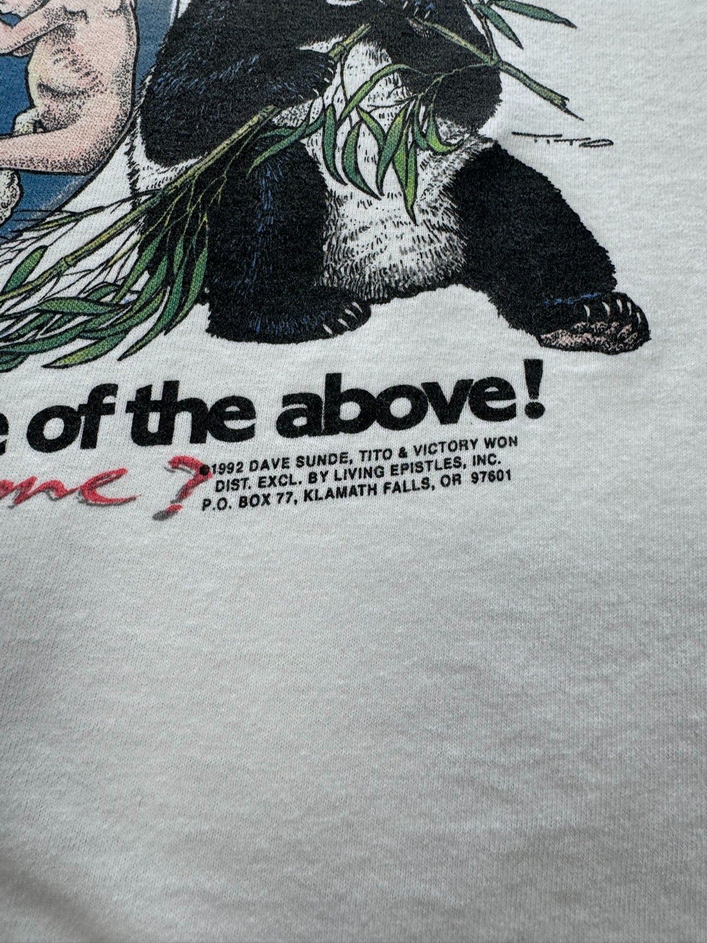 Vintage '92 Living Epistles Endangered Species Single Stitch Tee (XL)