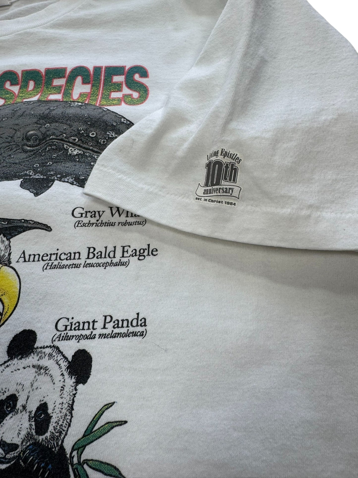 Vintage '92 Living Epistles Endangered Species Single Stitch Tee (XL)