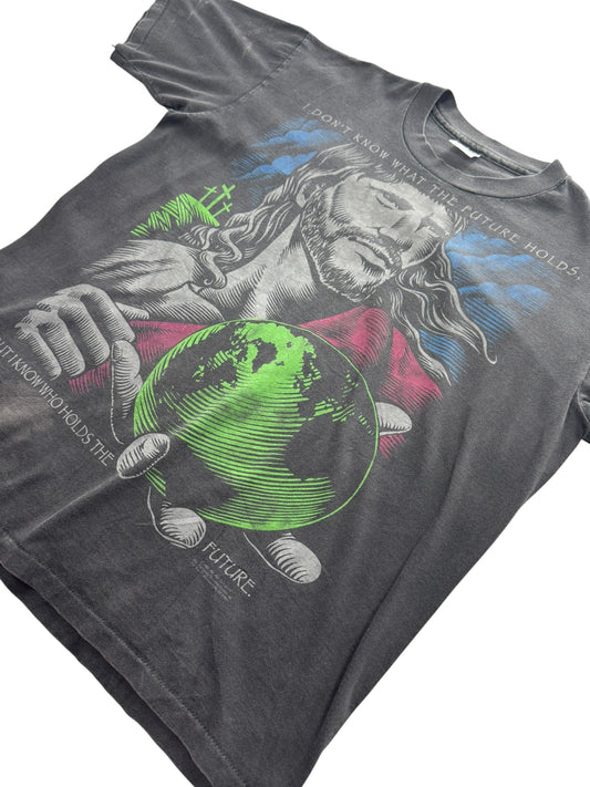 Vintage '93 Living Epistles “Who Holds the Future” Jesus Graphic Single Stitch Tee (XL)