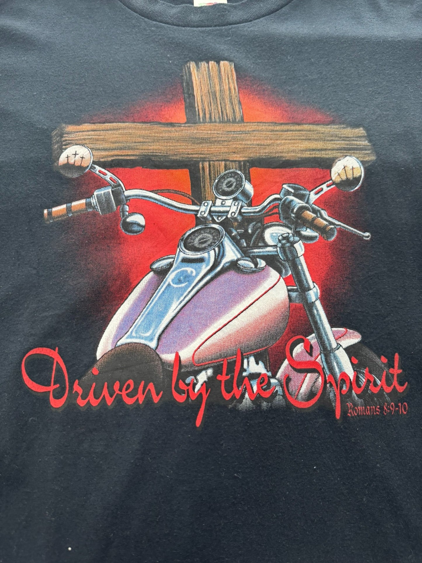 Vintage Driven by the Spirit Biker Jesus Tee (XL)