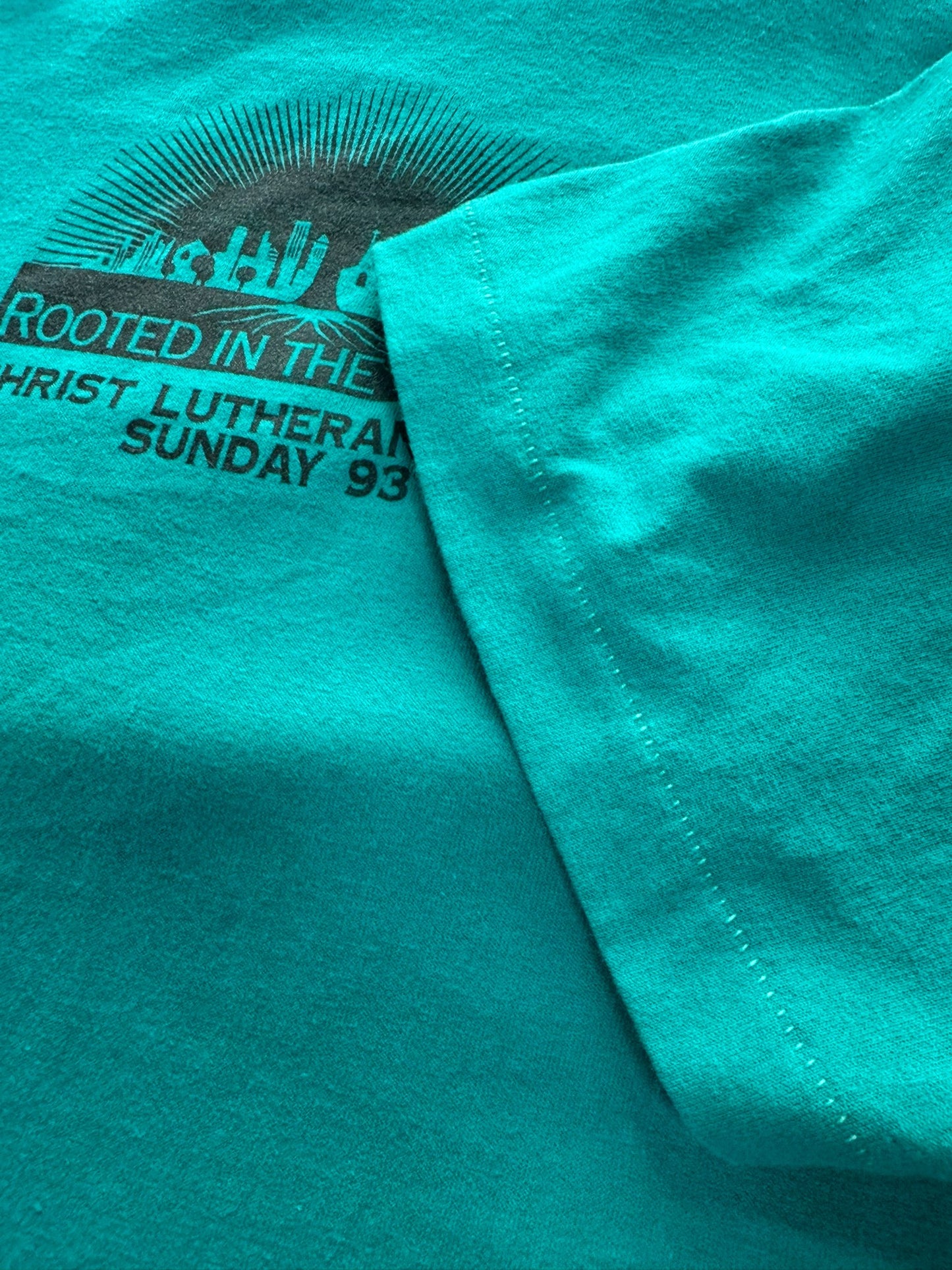 Vintage '93 Rooted in the Gospel Christ Lutheran Rally Tee (XL)