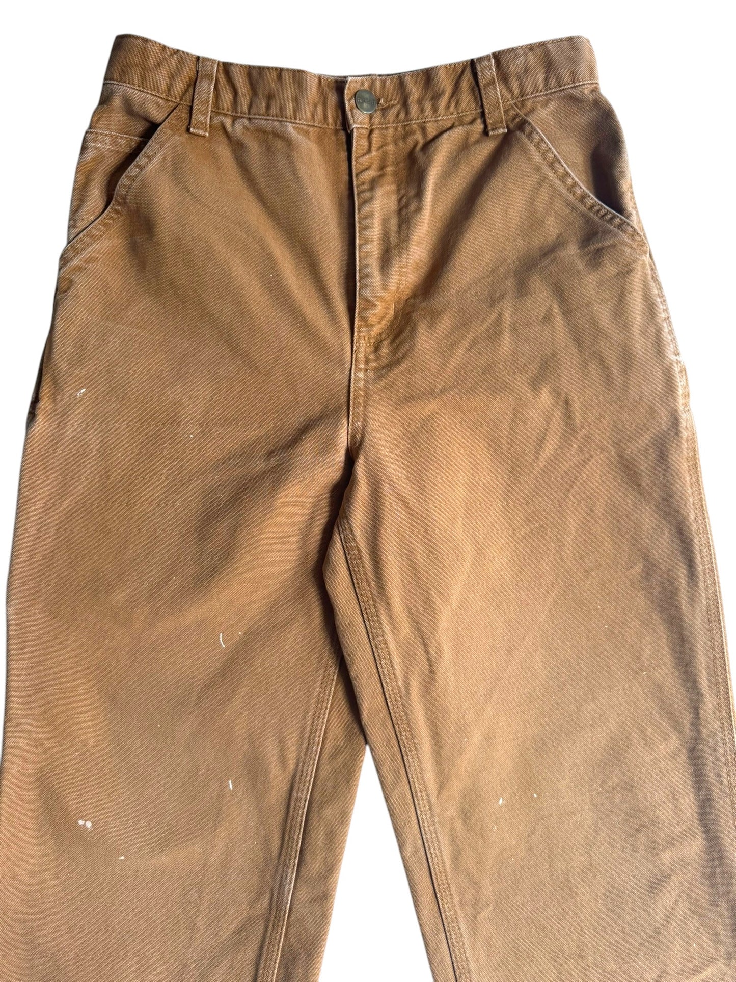 Carhartt Womens  Duck Canvas Carpenter Work Pants Brown Size 16 Womens (W28 L28)
