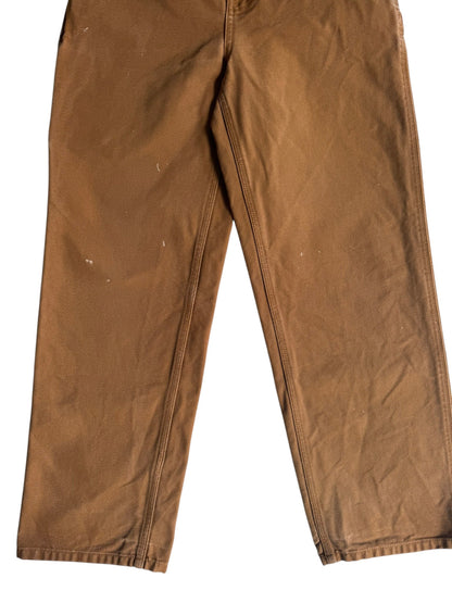 Carhartt Womens  Duck Canvas Carpenter Work Pants Brown Size 16 Womens (W28 L28)