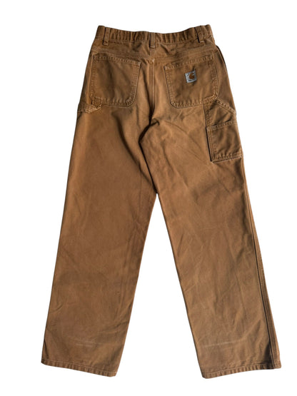 Carhartt Womens  Duck Canvas Carpenter Work Pants Brown Size 16 Womens (W28 L28)