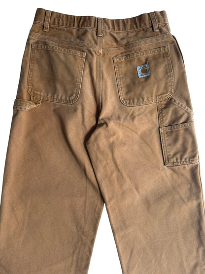 Carhartt Womens  Duck Canvas Carpenter Work Pants Brown Size 16 Womens (W28 L28)