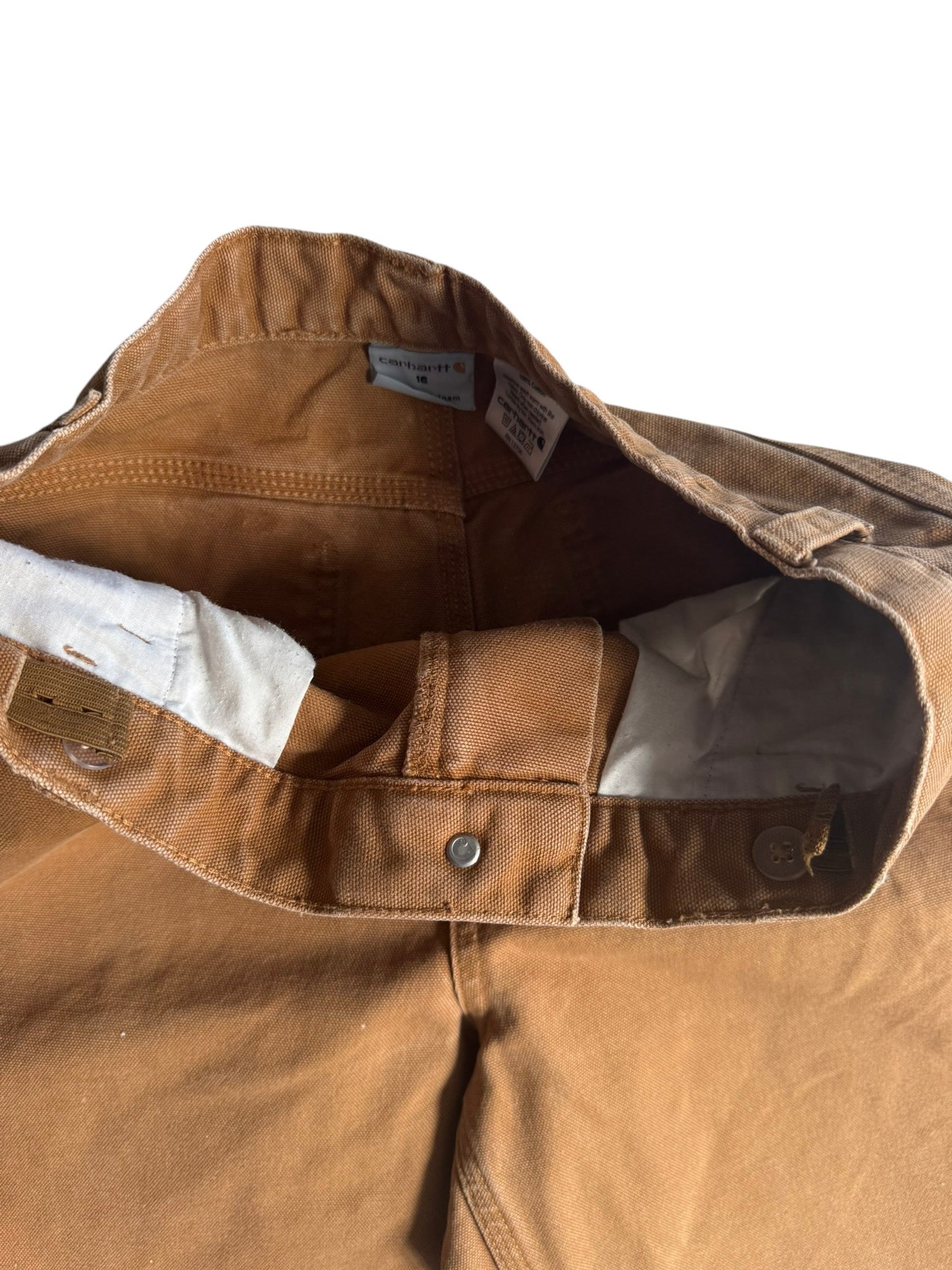 Carhartt Womens  Duck Canvas Carpenter Work Pants Brown Size 16 Womens (W28 L28)