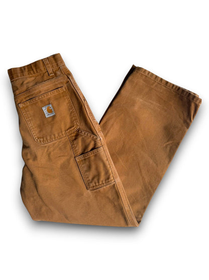 Carhartt Womens  Duck Canvas Carpenter Work Pants Brown Size 16 Womens (W28 L28)