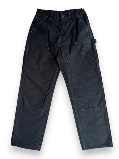 Carhartt B136 BLK  Duck Canvas Double Front Work Pants Black 31x32 (Fits 30x30)