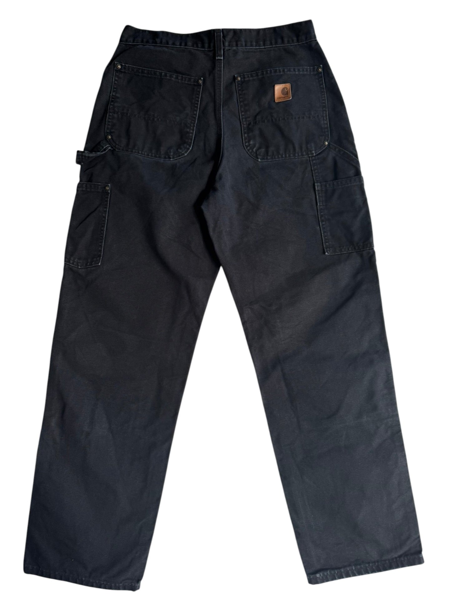 Carhartt B136 BLK  Duck Canvas Double Front Work Pants Black 31x32 (Fits 30x30)