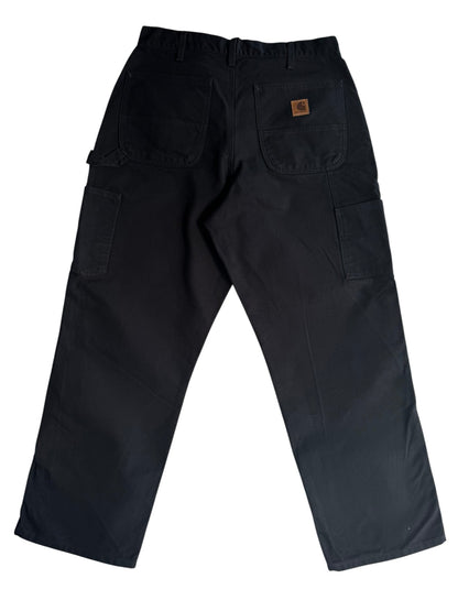 Carhartt B11 BLK Black Duck Canvas Loose Fit Carpenter Pants 34x30 (Fits 32x29)