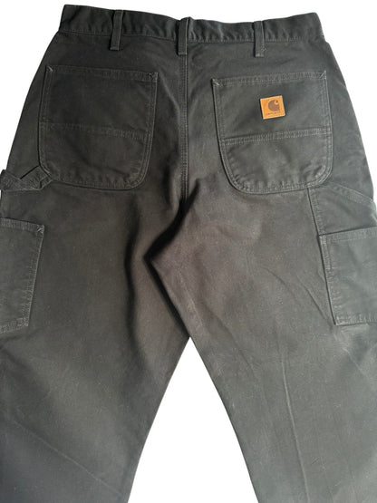 Carhartt B11 BLK Black Duck Canvas Loose Fit Carpenter Pants 34x30 (Fits 32x29)