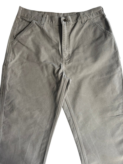 Carhartt B11 DES Beige Canvas Carpenter Workwear Pants Men's 36x32 (Fits 34x31)
