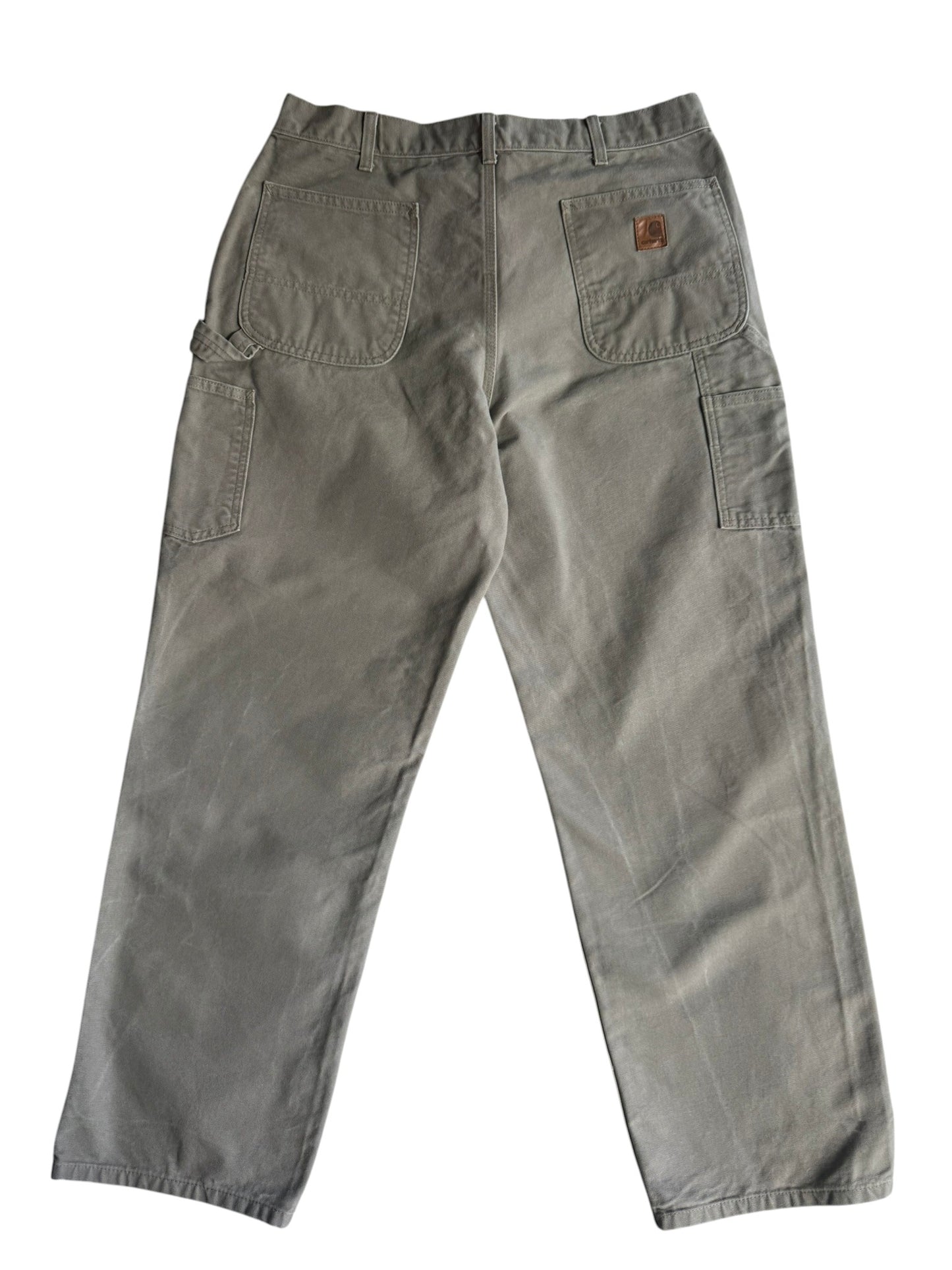 Carhartt B11 DES Beige Canvas Carpenter Workwear Pants Men's 36x32 (Fits 34x31)