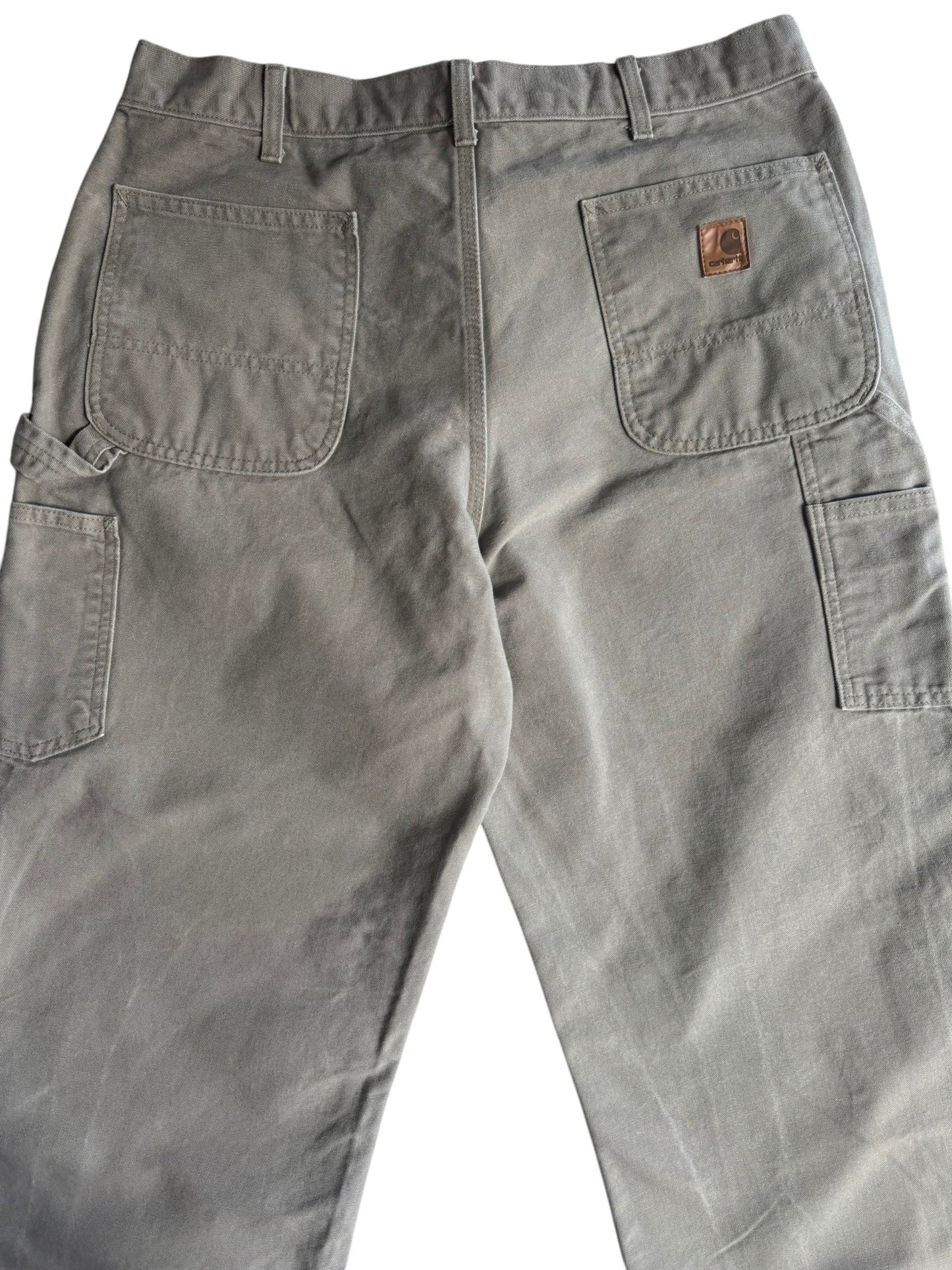 Carhartt B11 DES Beige Canvas Carpenter Workwear Pants Men's 36x32 (Fits 34x31)