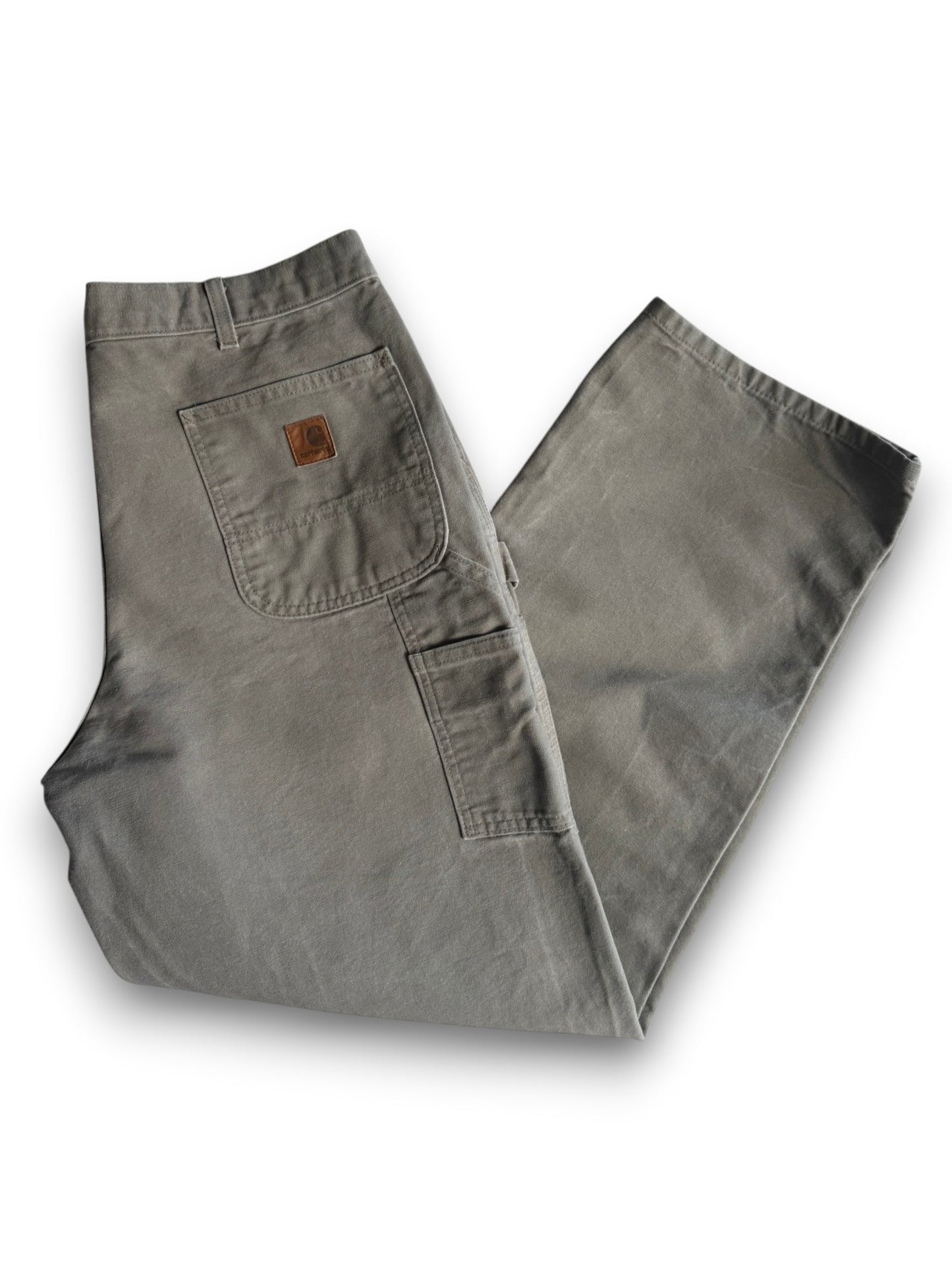 Carhartt B11 DES Beige Canvas Carpenter Workwear Pants Men's 36x32 (Fits 34x31)