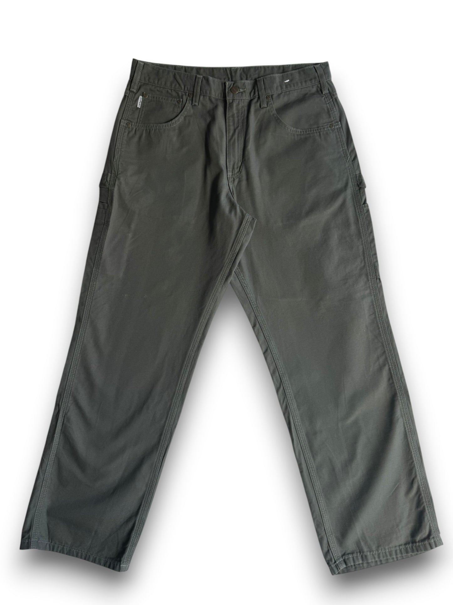 Carhartt B159-DMS Mens Green Canvas Carpenter Work Pants 34x30 Relaxed Fit 2011