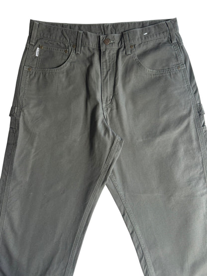 Carhartt B159-DMS Mens Green Canvas Carpenter Work Pants 34x30 Relaxed Fit 2011