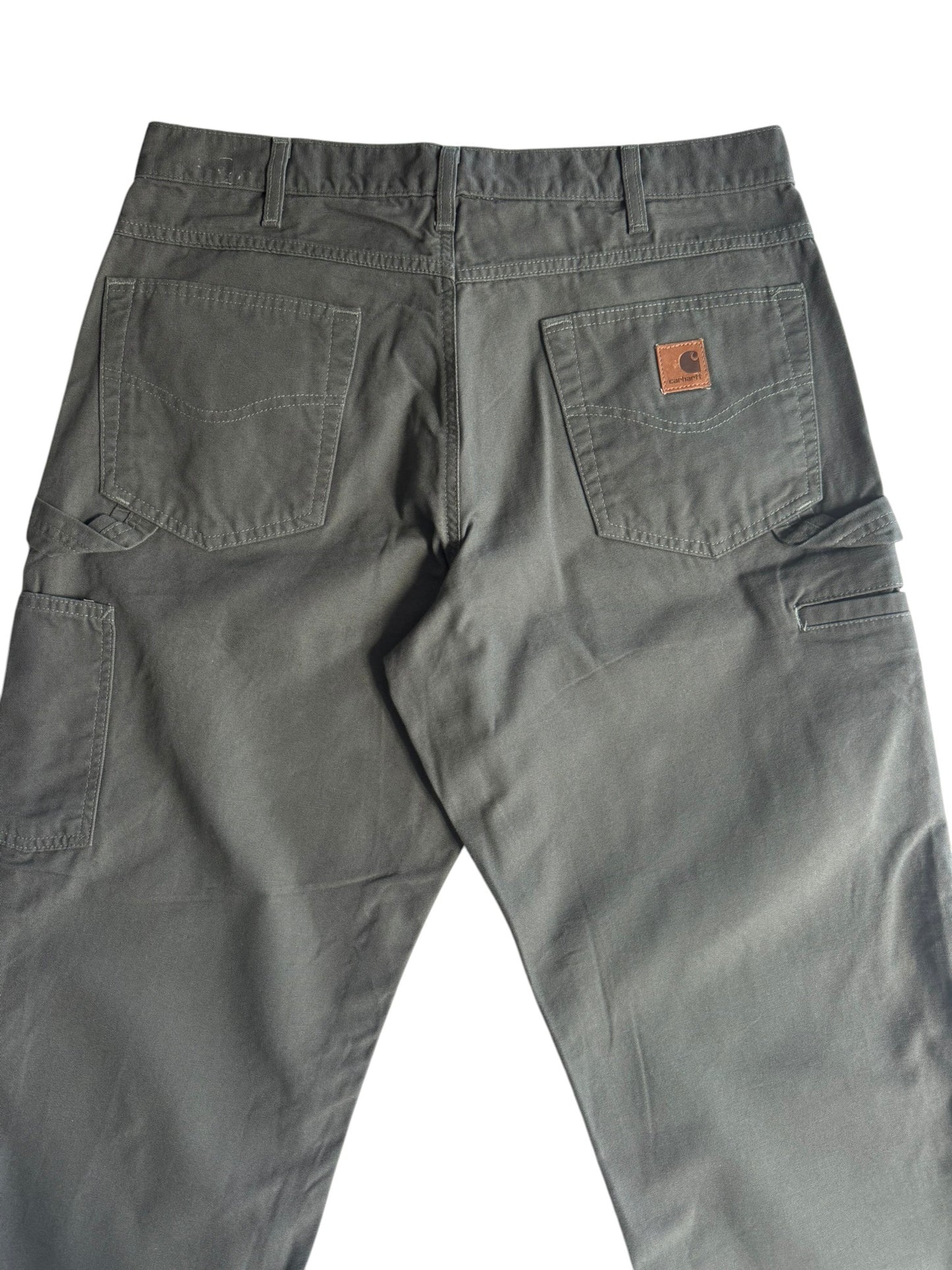 Carhartt B159-DMS Mens Green Canvas Carpenter Work Pants 34x30 Relaxed Fit 2011