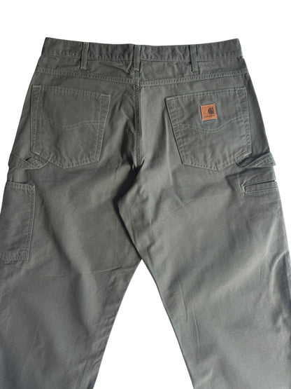 Carhartt B159-DMS Mens Green Canvas Carpenter Work Pants 34x30 Relaxed Fit 2011