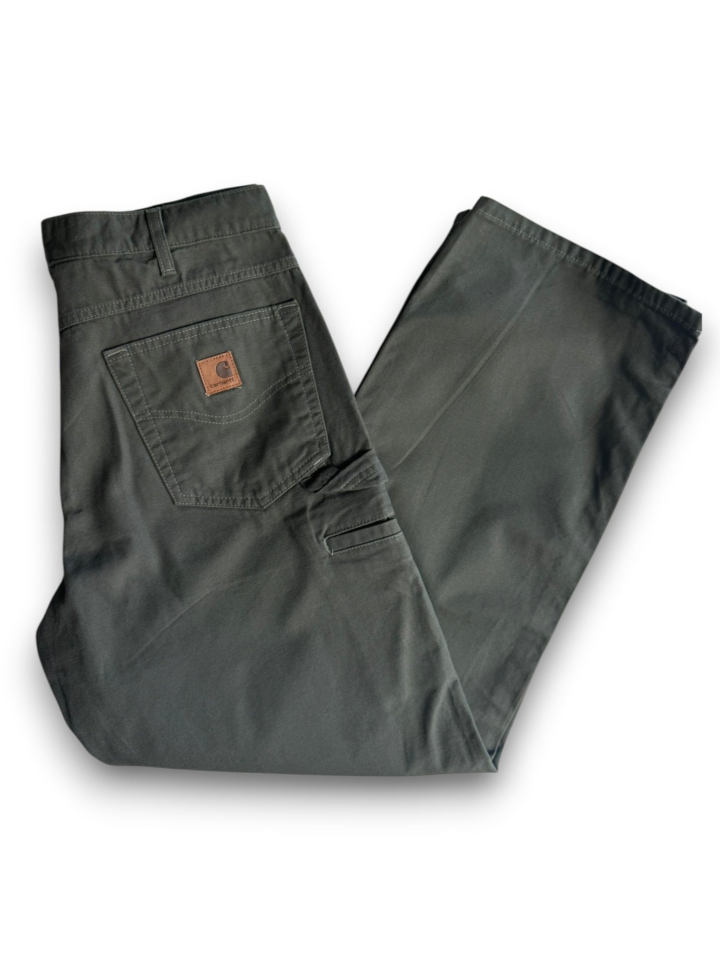 Carhartt B159-DMS Mens Green Canvas Carpenter Work Pants 34x30 Relaxed Fit 2011