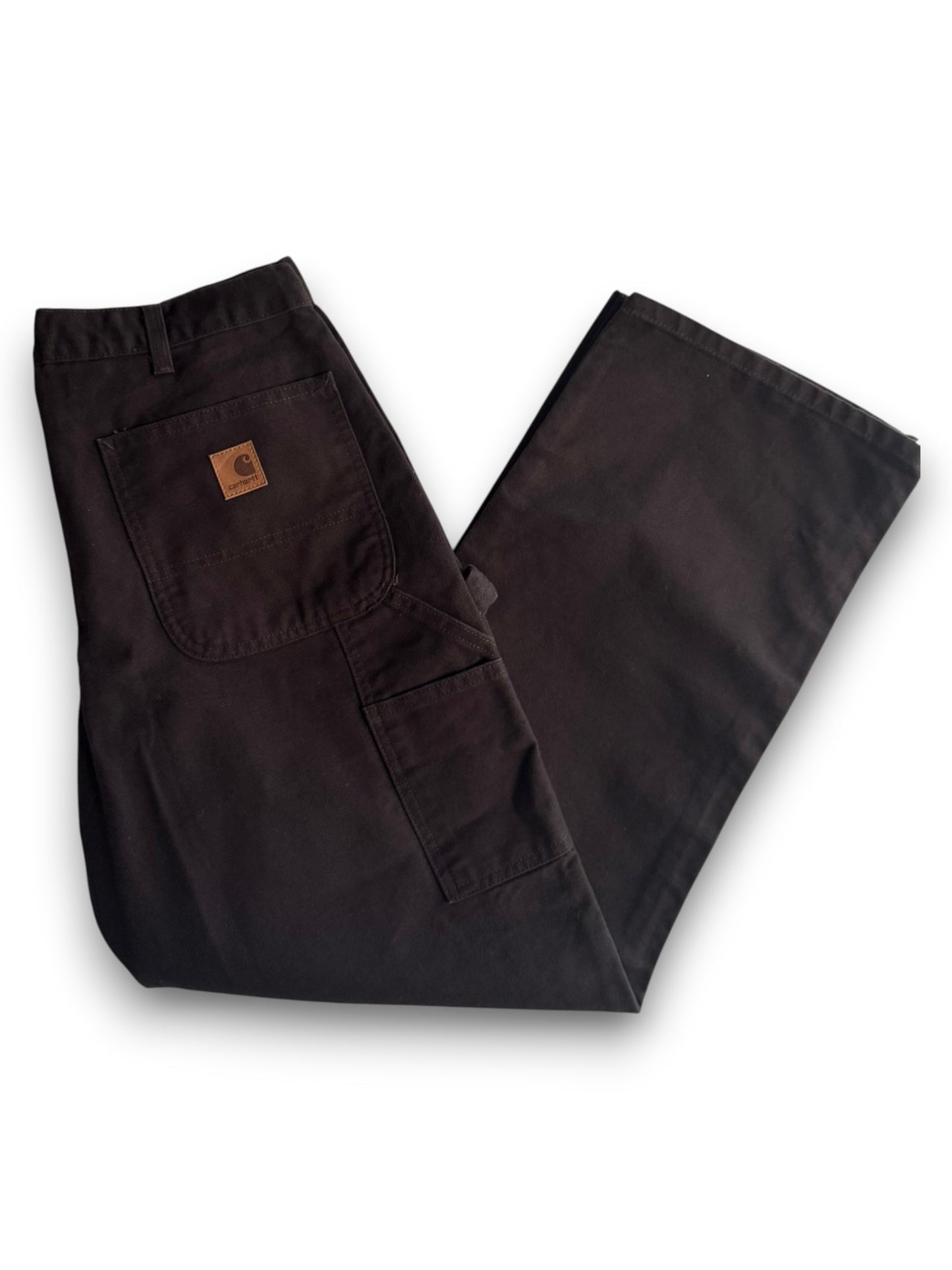 Carhartt B11 DKB Loose Fit Duck Work Dungaree Pants Men 32x30 Brown Vintage 2013