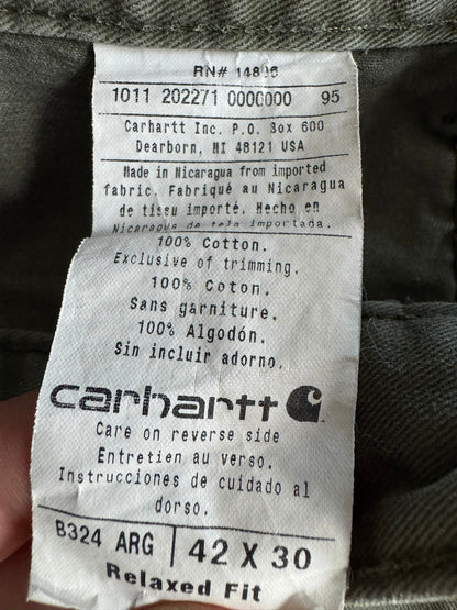 VTG Carhartt B324 ARG Canvas Carpenter Pant Relaxed Fit Men's 42x30 (Fits 42x29)