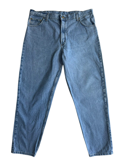 Carhartt B17 DST Relaxed Fit Tapered Leg Blue Denim Work Jean 40x32 (Fits 38x32)