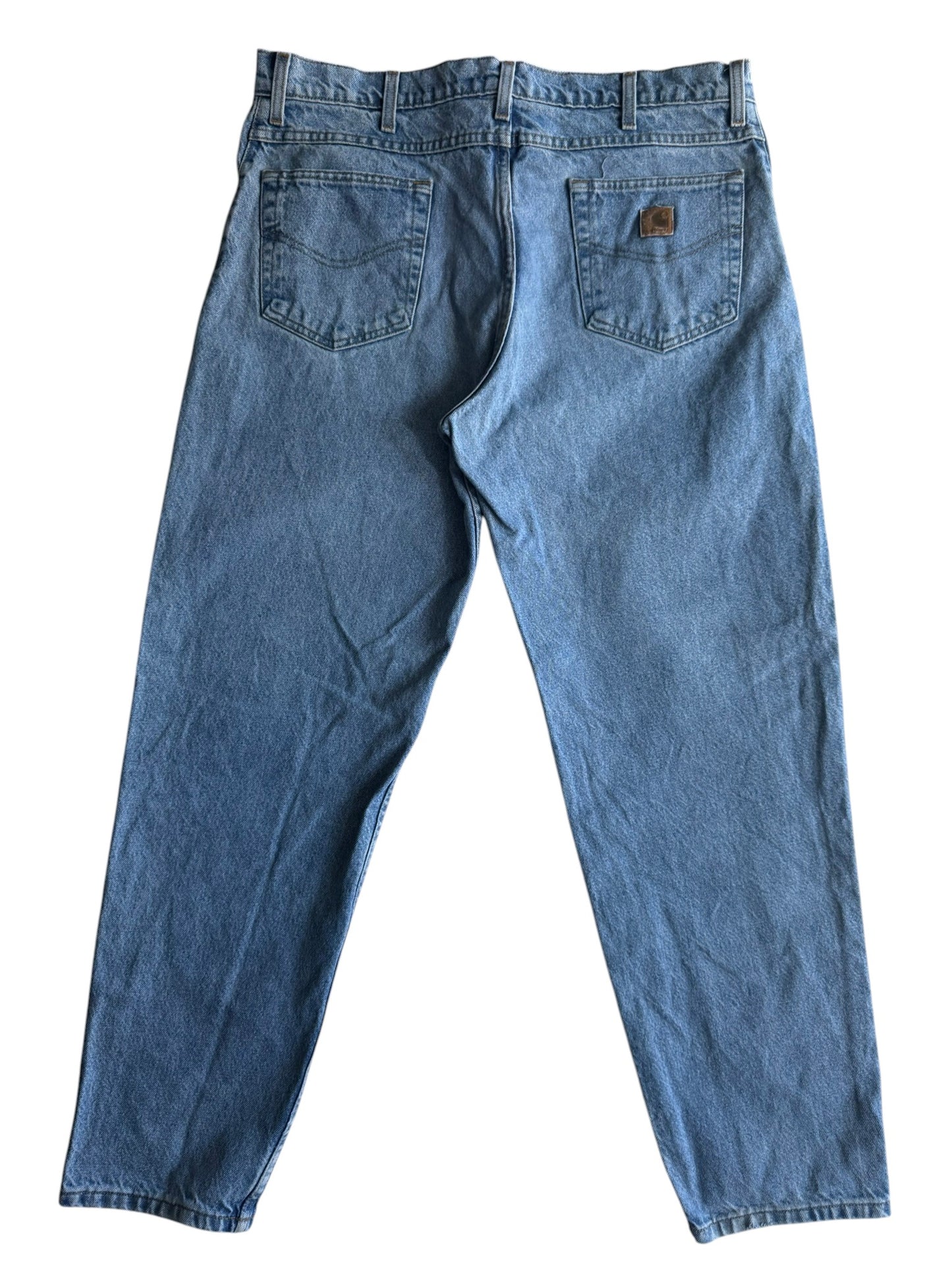 Carhartt B17 DST Relaxed Fit Tapered Leg Blue Denim Work Jean 40x32 (Fits 38x32)