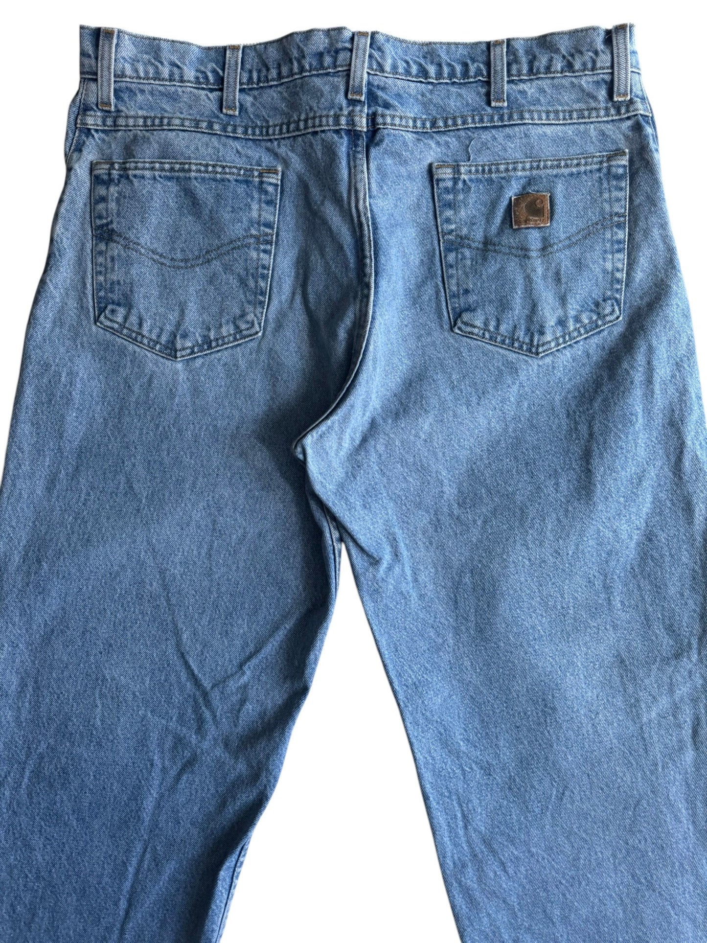 Carhartt B17 DST Relaxed Fit Tapered Leg Blue Denim Work Jean 40x32 (Fits 38x32)