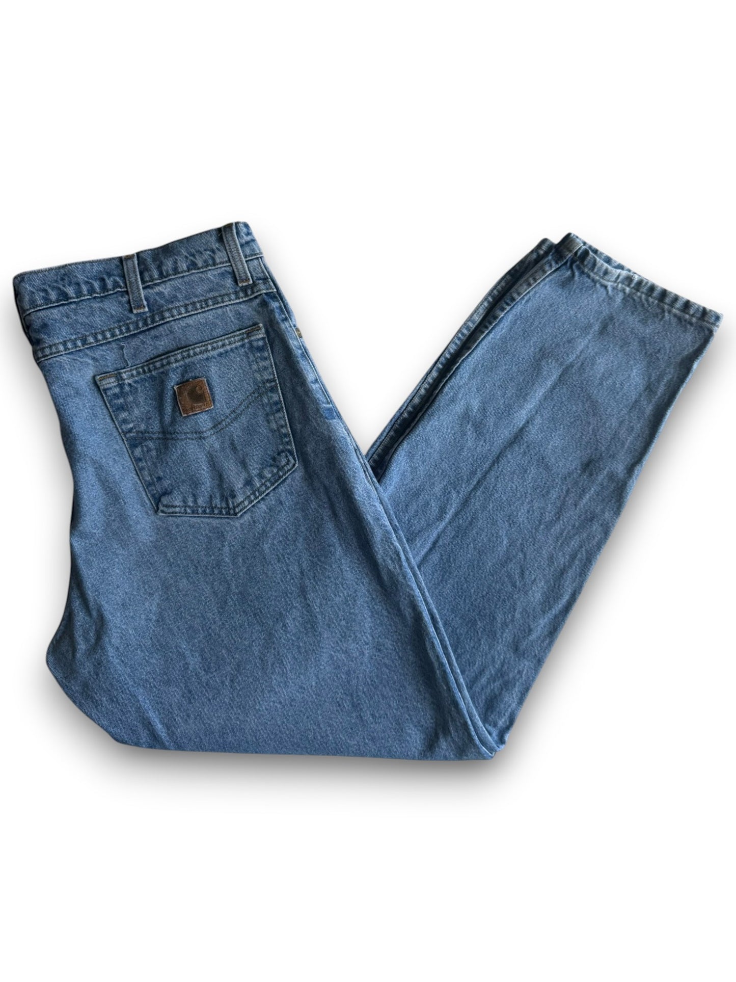 Carhartt B17 DST Relaxed Fit Tapered Leg Blue Denim Work Jean 40x32 (Fits 38x32)