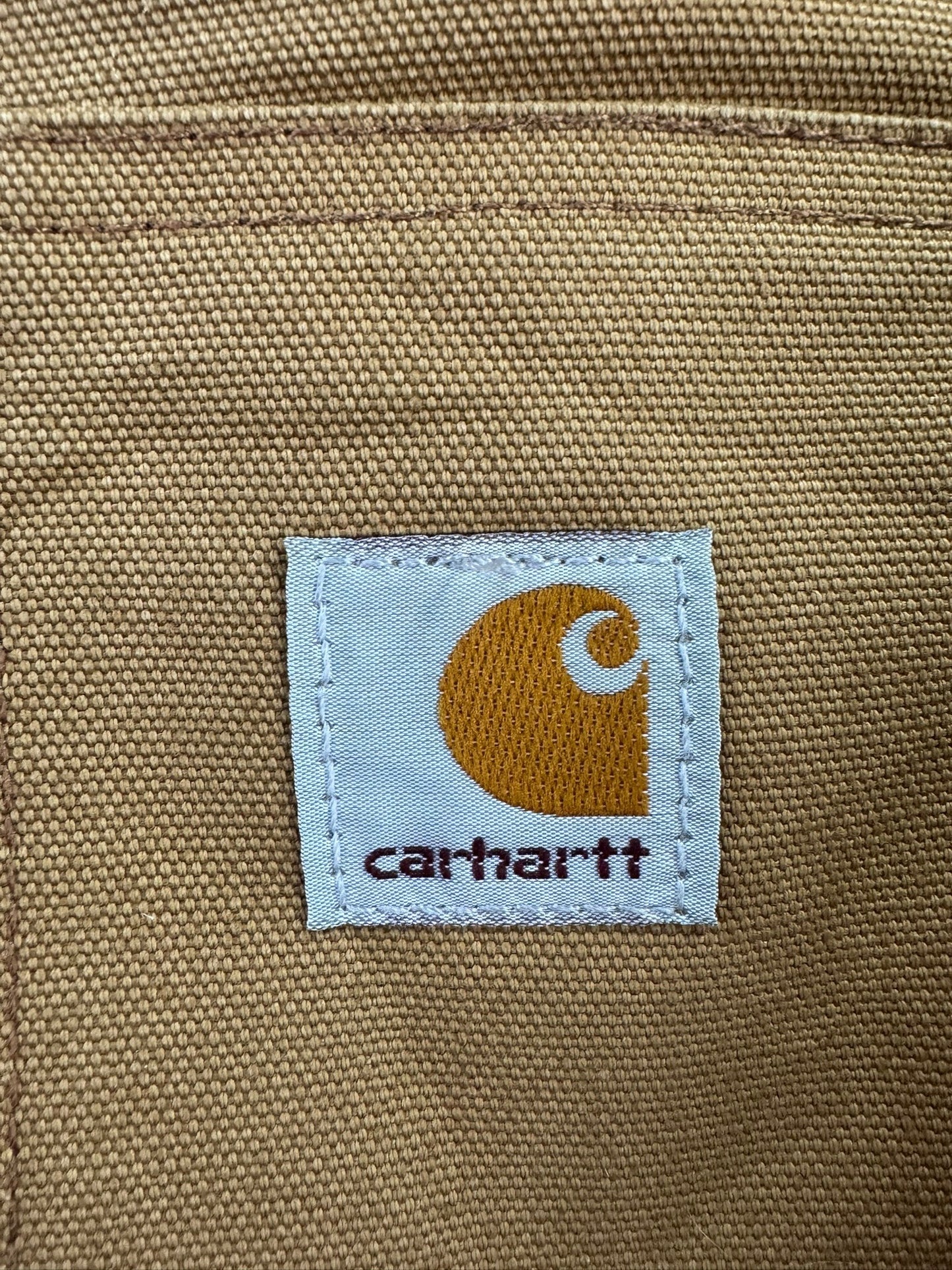 Vintage Carhartt J002 BRN Arctic Beige Duck Canvas Quilted Detroit Jacket Sz. XL