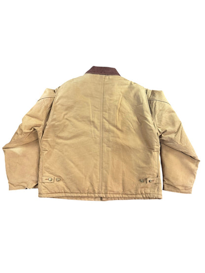 Vintage Carhartt J002 BRN Arctic Beige Duck Canvas Quilted Detroit Jacket Sz. XL