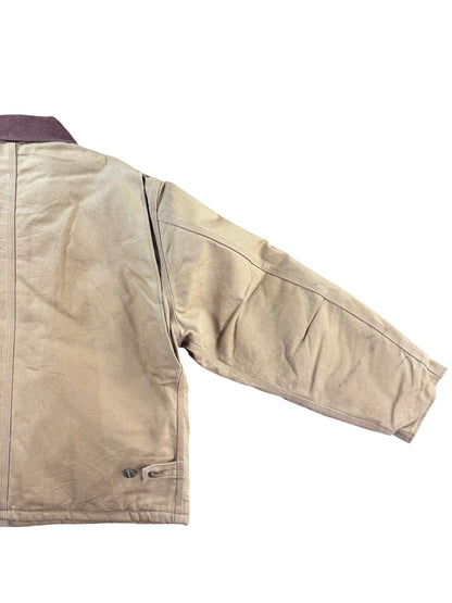 Vintage Carhartt J002 BRN Arctic Beige Duck Canvas Quilted Detroit Jacket Sz. XL