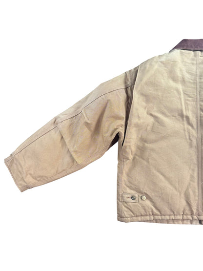 Vintage Carhartt J002 BRN Arctic Beige Duck Canvas Quilted Detroit Jacket Sz. XL