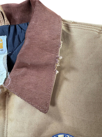 Vintage Carhartt J002 BRN Arctic Beige Duck Canvas Quilted Detroit Jacket Sz. XL