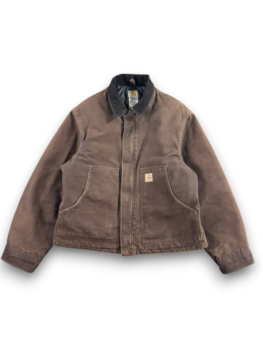 Carhartt J22 DKB Duck Canvas Artic Detroit Quilted Insulted Workwear Jacket Sz L