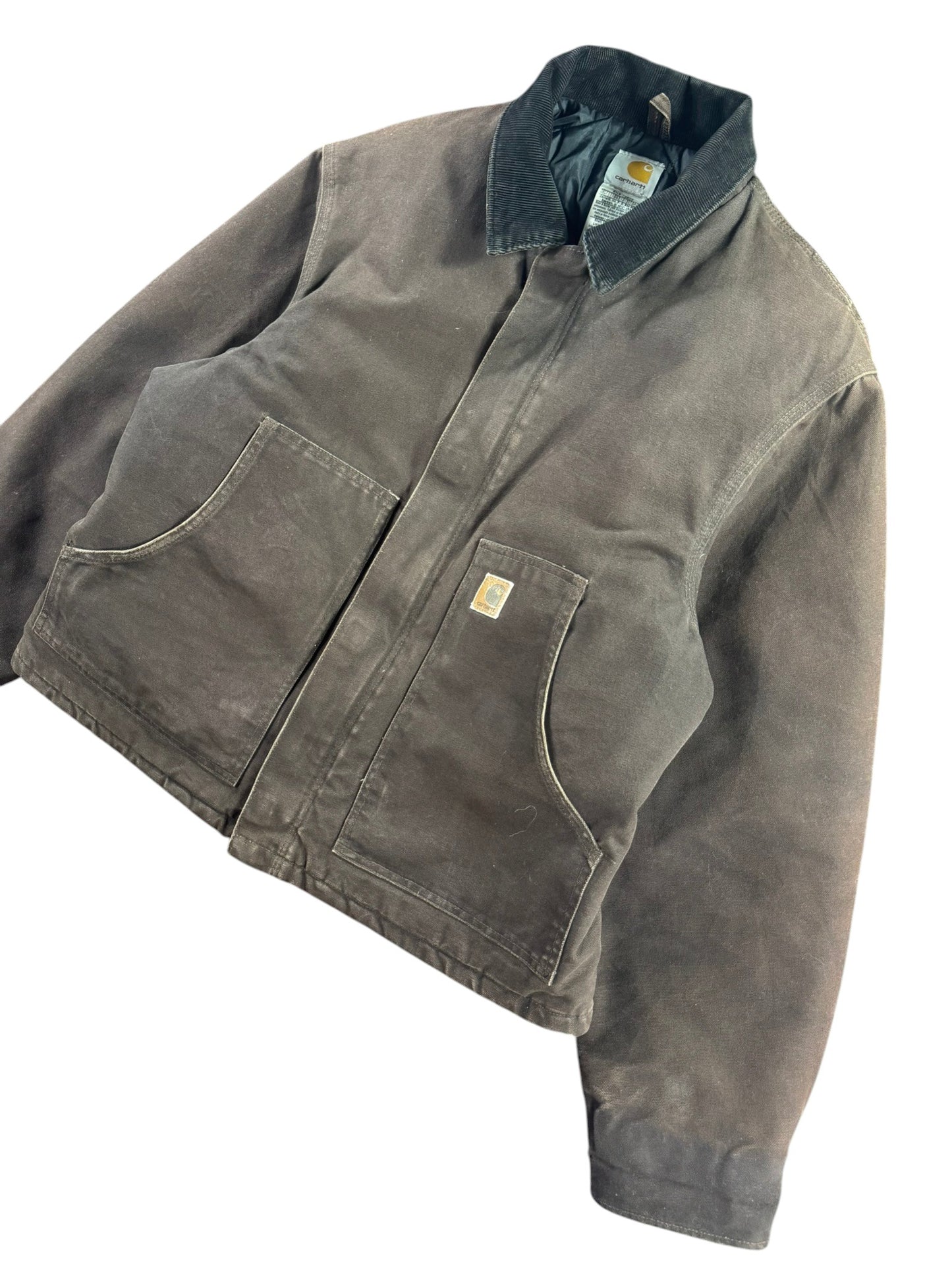 Carhartt J22 DKB Duck Canvas Artic Detroit Quilted Insulted Workwear Jacket Sz L
