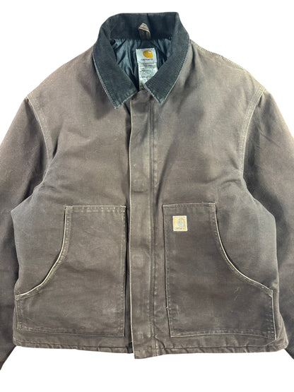 Carhartt J22 DKB Duck Canvas Artic Detroit Quilted Insulted Workwear Jacket Sz L