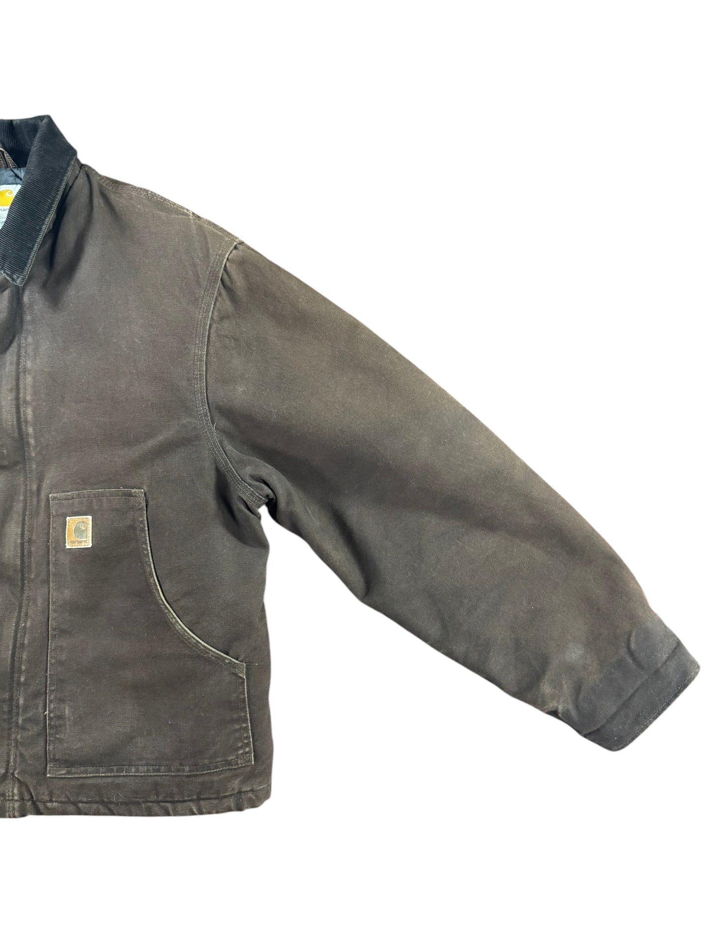 Carhartt J22 DKB Duck Canvas Artic Detroit Quilted Insulted Workwear Jacket Sz L