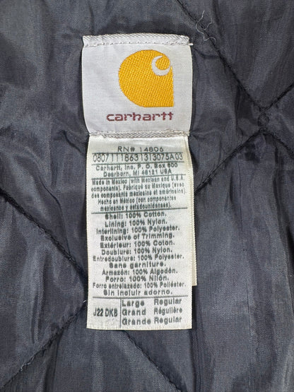 Carhartt J22 DKB Duck Canvas Artic Detroit Quilted Insulted Workwear Jacket Sz L