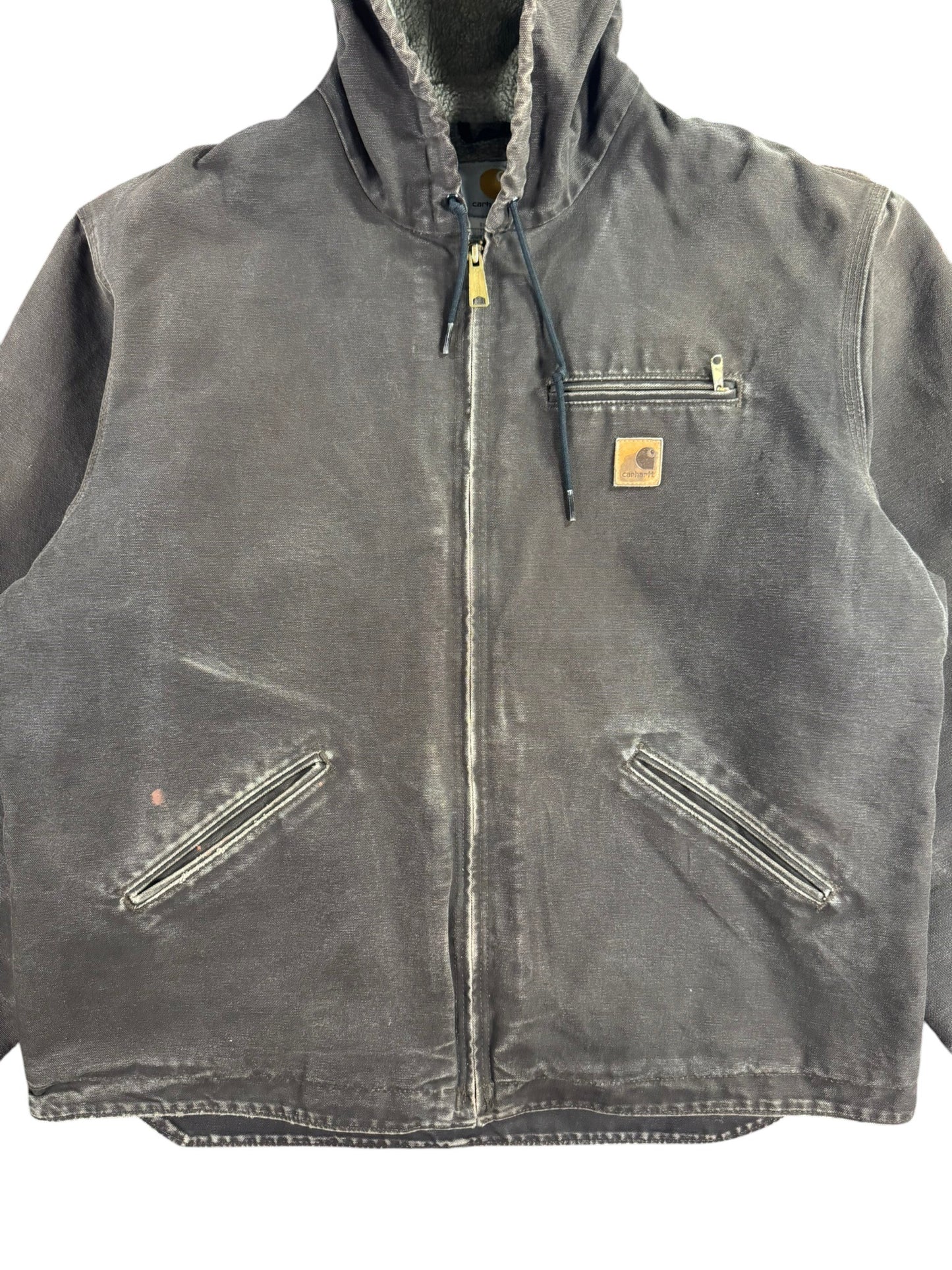 VTG Carhartt J141 DKB Hood Sherpa Lined Sierra Detroit Style Jacket Men's Sz. XL