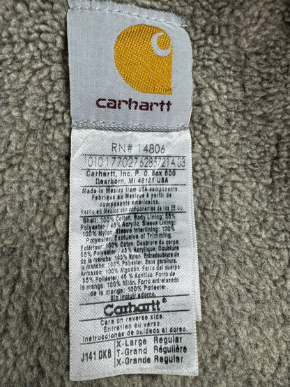 VTG Carhartt J141 DKB Hood Sherpa Lined Sierra Detroit Style Jacket Men's Sz. XL