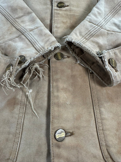 Vintage Carhartt C01 BRN Chore Coat Blanket Lined Union Made USA Men Sz. 46 (L )