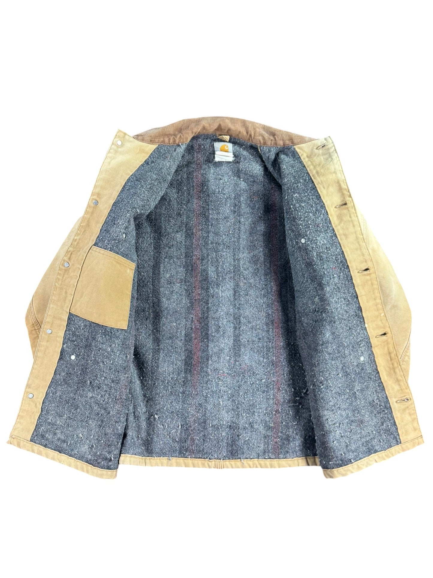 Vintage Carhartt C01 BRN Chore Coat Blanket Lined Union Made USA Men Sz. 46 (L )
