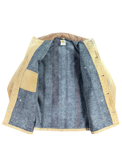 Vintage Carhartt C01 BRN Chore Coat Blanket Lined Union Made USA Men Sz. 46 (L )